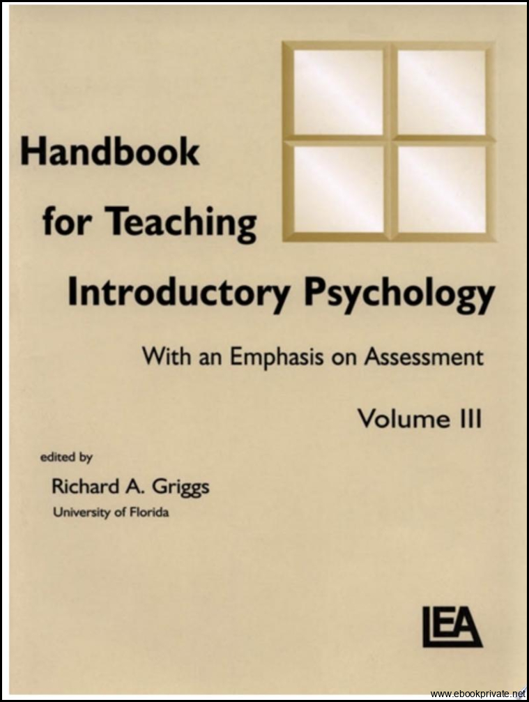 Handbook for Teaching Introductory Psychology