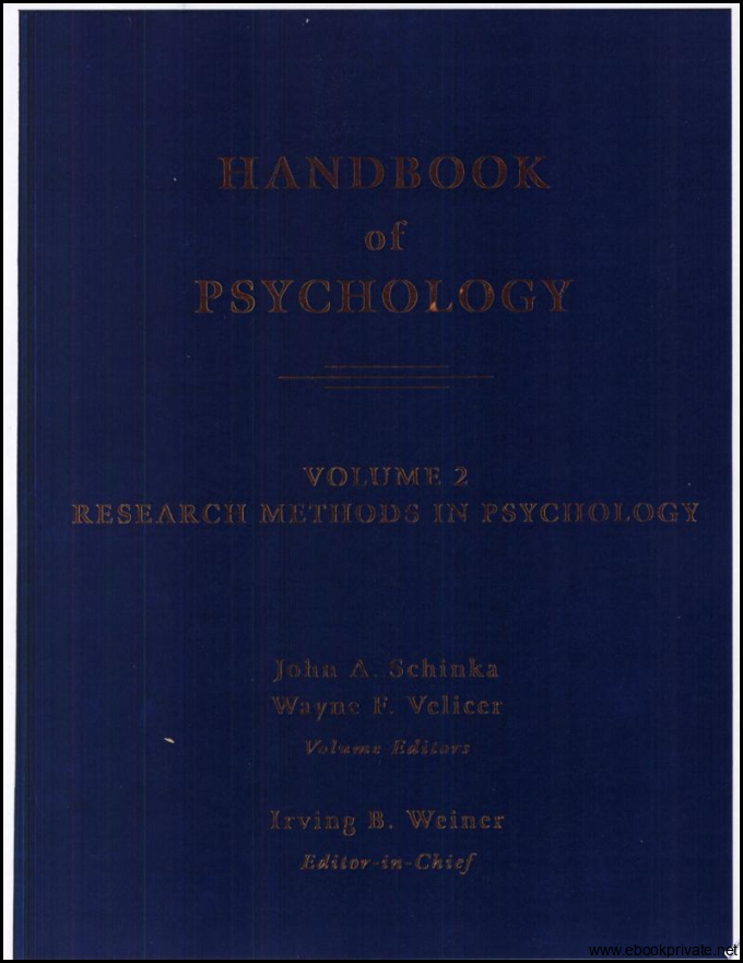 Handbook of Psychology, Research Methods in Psychology